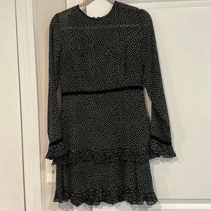 Lulu’s Black Polka Dot Mini Dress Size M Worn Once